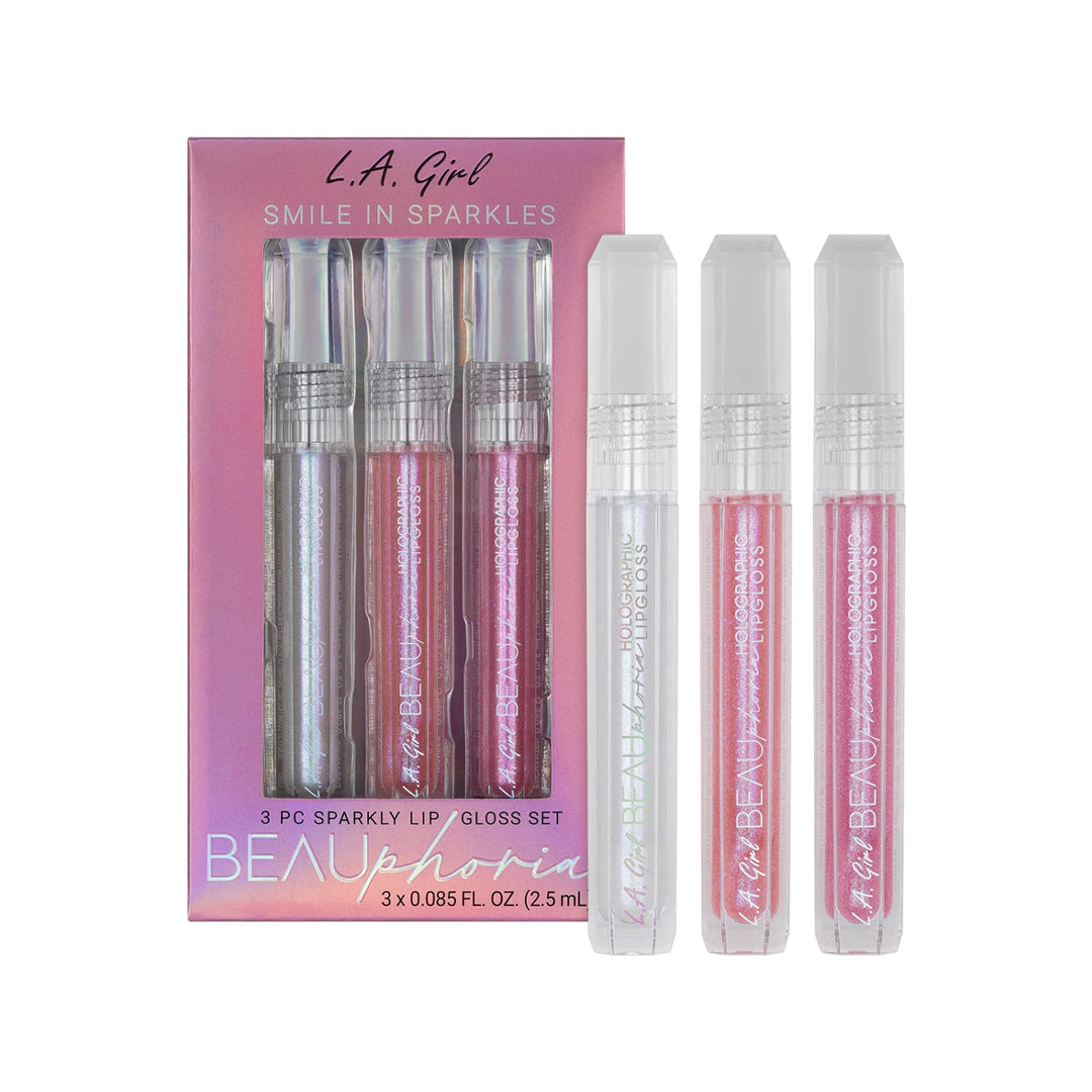 L.A Girl BeauPhoria 3Pc Holographic Lipgloss Set