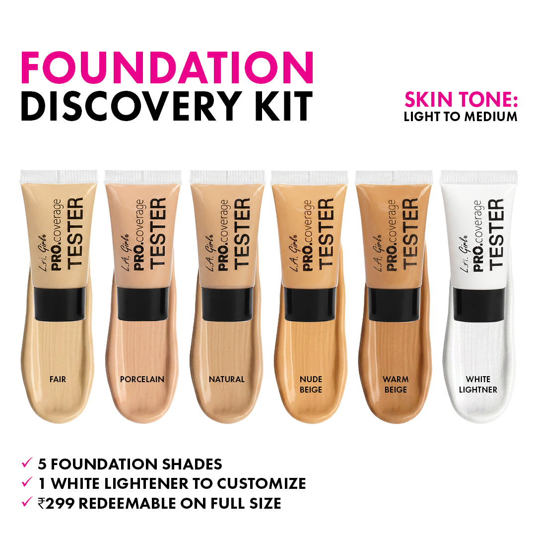 L.A. Girl Foundation Discovery Kit (Light to Medium Skin Tones)