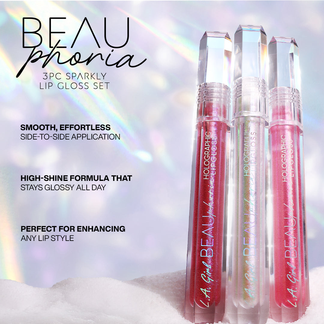 L.A Girl BeauPhoria 3Pc Holographic Lipgloss Set