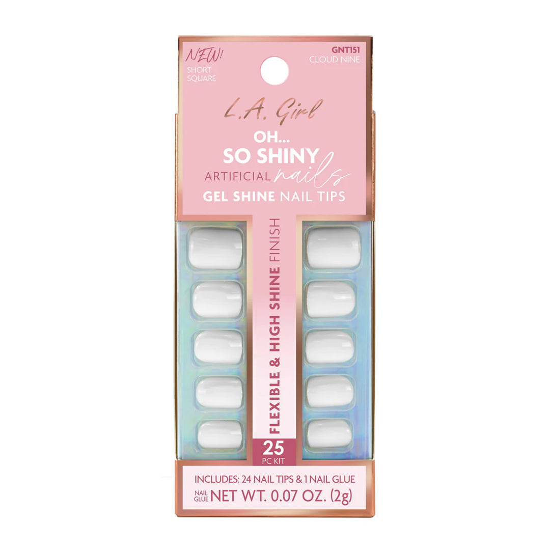 Oh So Shiny Artificial Nail Tips-Cloud Nine -25 Pc Kit